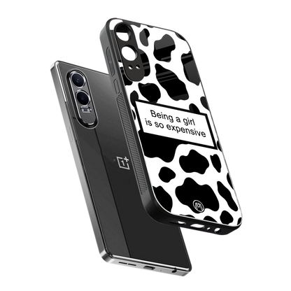 expensive girl back phone cover | glass case for oneplus nord ce 4 lite