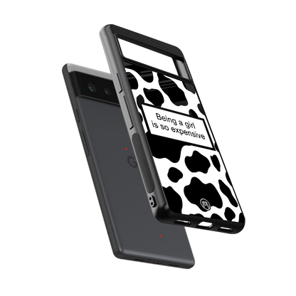 expensive girl back phone cover | glass case for Google Pixel 6A