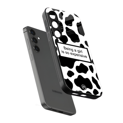 expensive girl back phone cover | glass case for samsung galaxy s24 plus