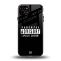 explicit content back phone cover | glass case for iphone 15 plus