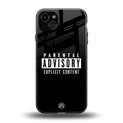 explicit content back phone cover | glass case for iphone 15 plus