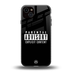 explicit content back phone cover | glass case for iphone 14 plus