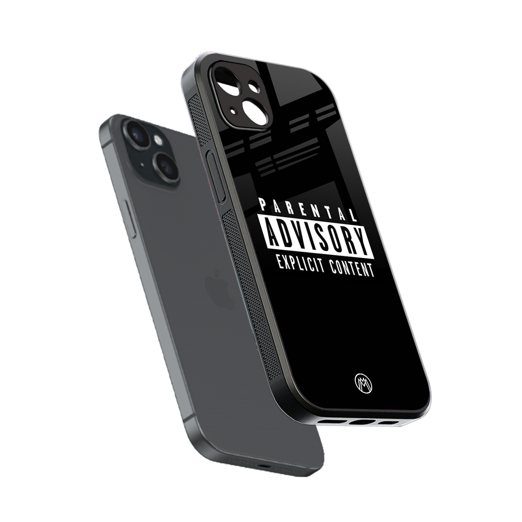 explicit content back phone cover | glass case for iphone 15 plus