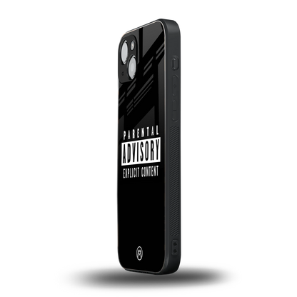explicit content back phone cover | glass case for iphone 15 plus