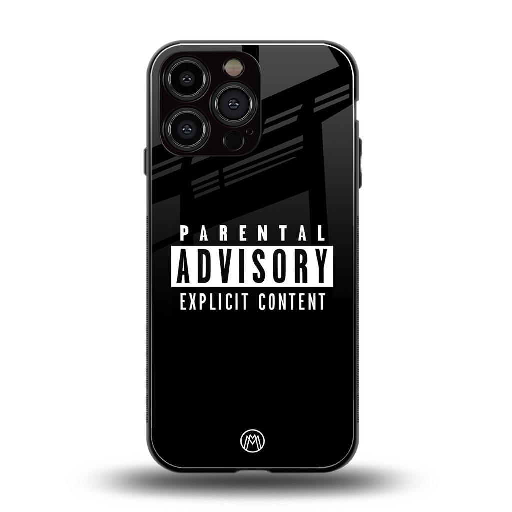 explicit content back phone cover | glass case for iphone 15 pro max