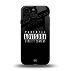 explicit content back phone cover | glass case for iphone 15 pro