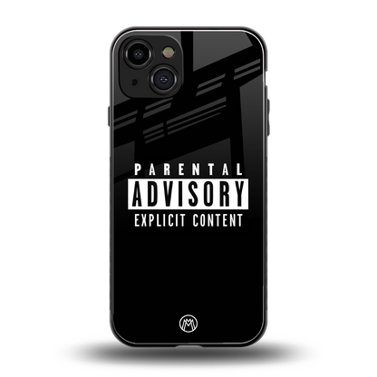 explicit content back phone cover | glass case for iphone 15