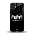 explicit content back phone cover | glass case for iphone 16 plus