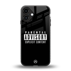 explicit content back phone cover | glass case for iphone 16 plus