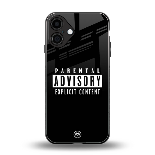 explicit content back phone cover | glass case for iphone 16 plus
