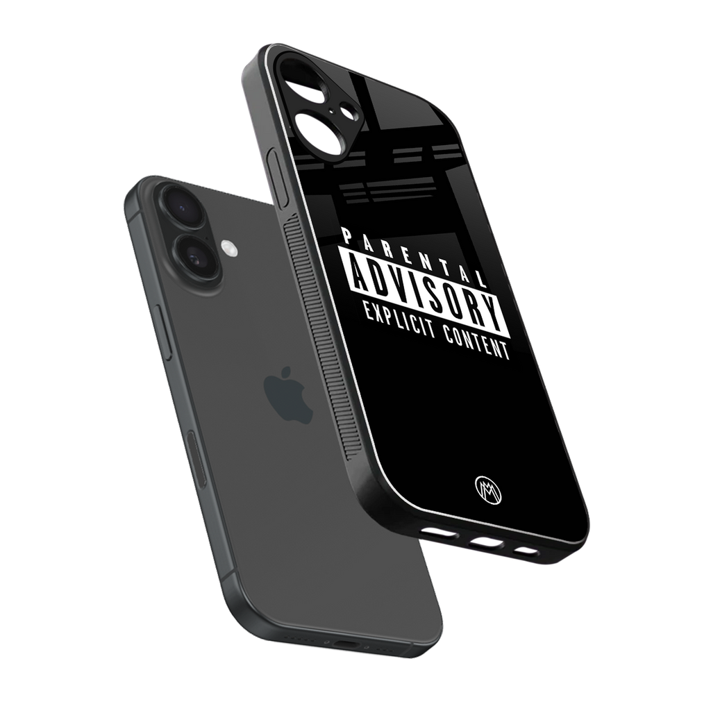 explicit content back phone cover | glass case for iphone 16 plus