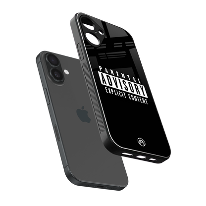 explicit content back phone cover | glass case for iphone 16 plus