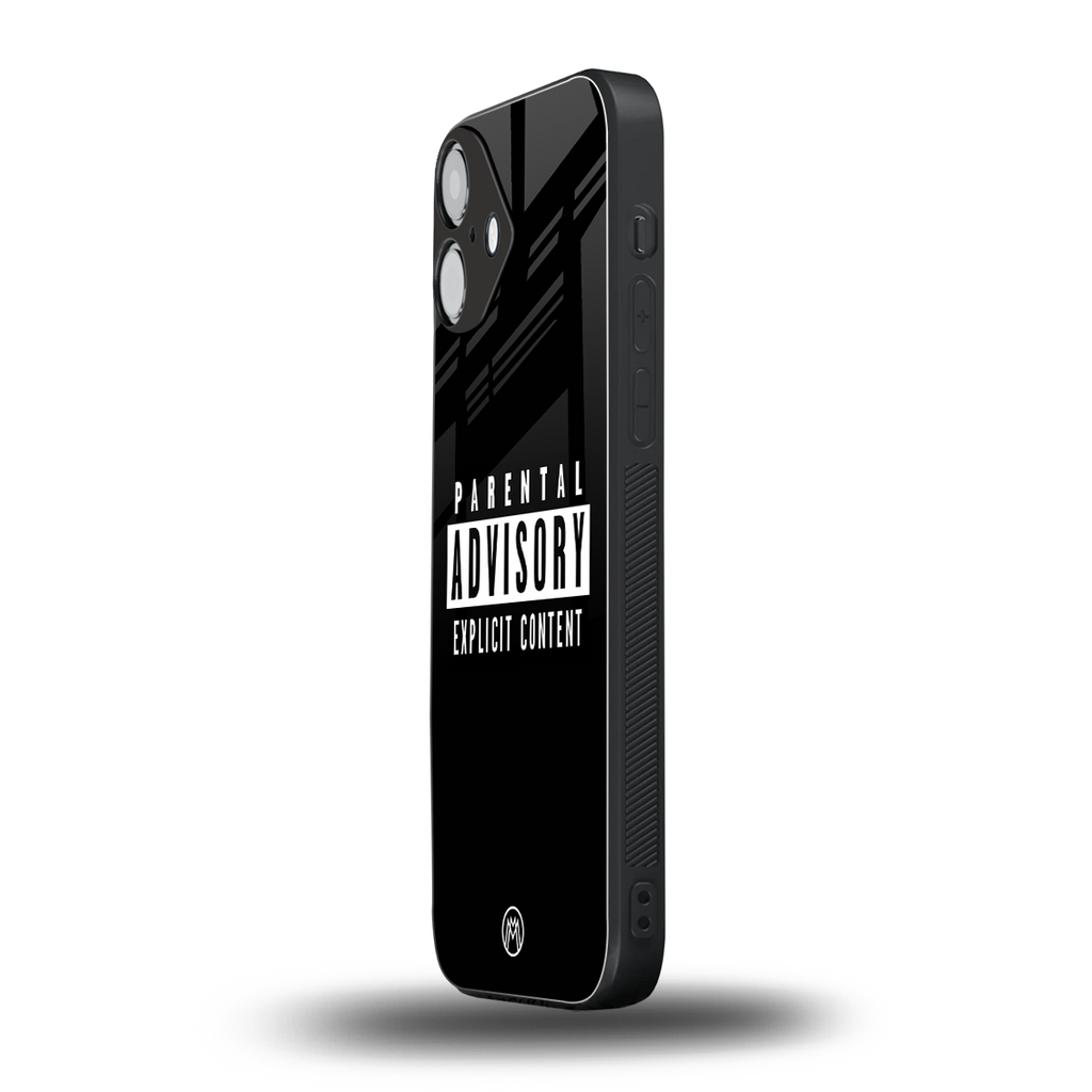 explicit content back phone cover | glass case for iphone 16 plus
