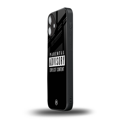 explicit content back phone cover | glass case for iphone 16 plus
