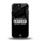 explicit content back phone cover | glass case for iphone 16 pro max