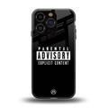 explicit content back phone cover | glass case for iphone 16 pro