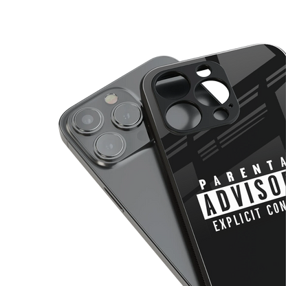 explicit content back phone cover | glass case for iphone 16