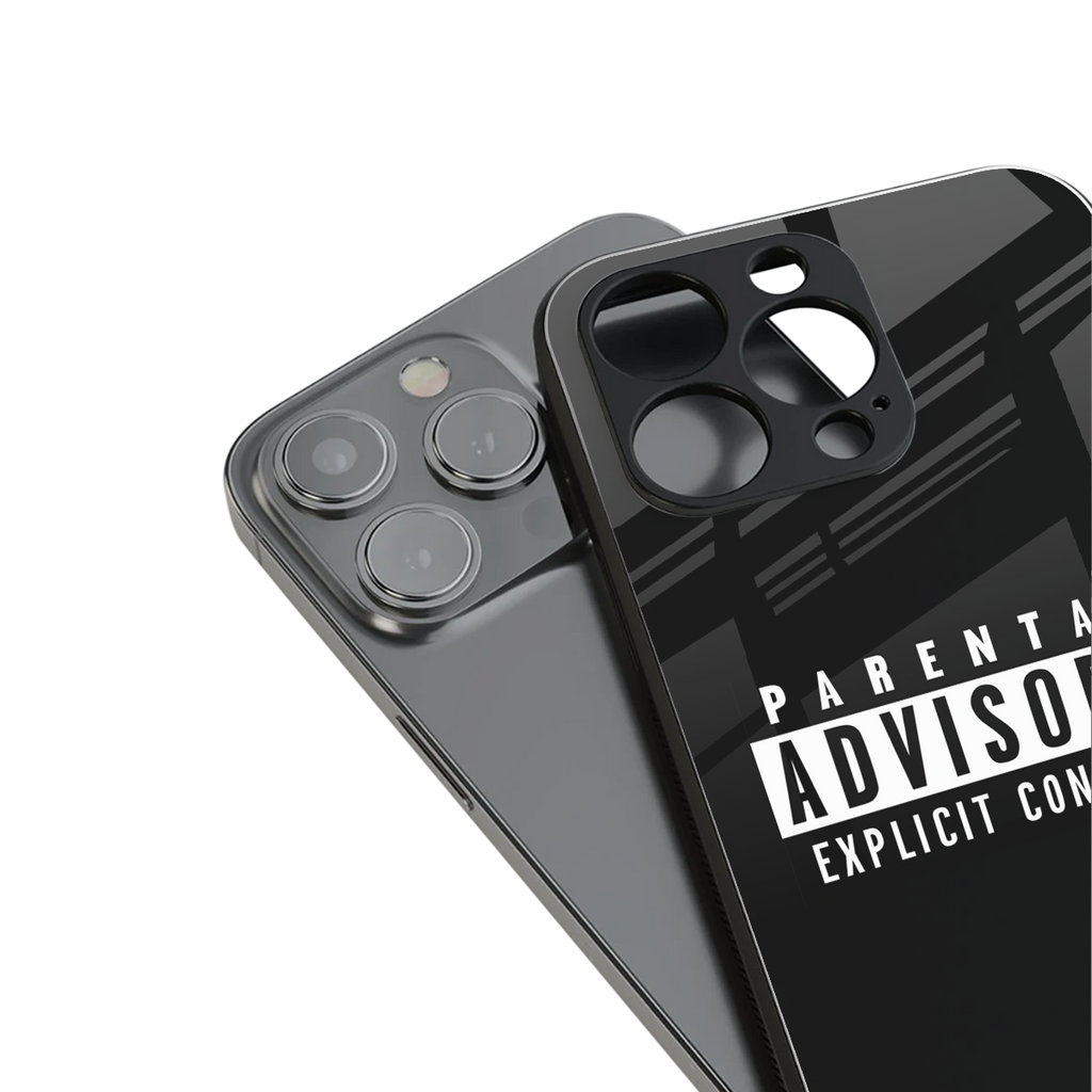 explicit content back phone cover | glass case for iphone 16 plus