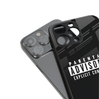 explicit content back phone cover | glass case for iphone 16 plus