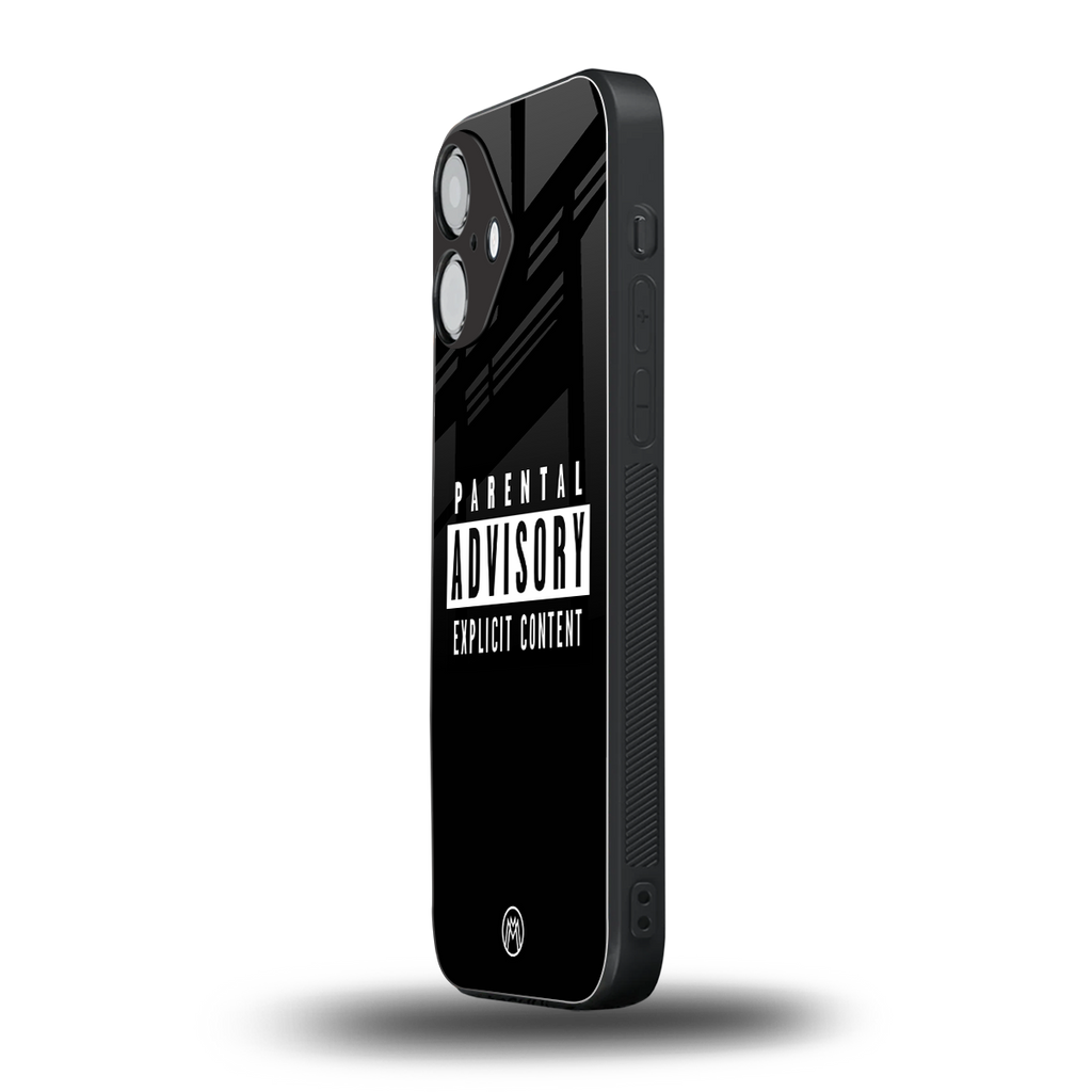 explicit content back phone cover | glass case for iphone 16