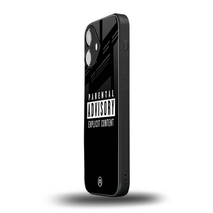 explicit content back phone cover | glass case for iphone 16