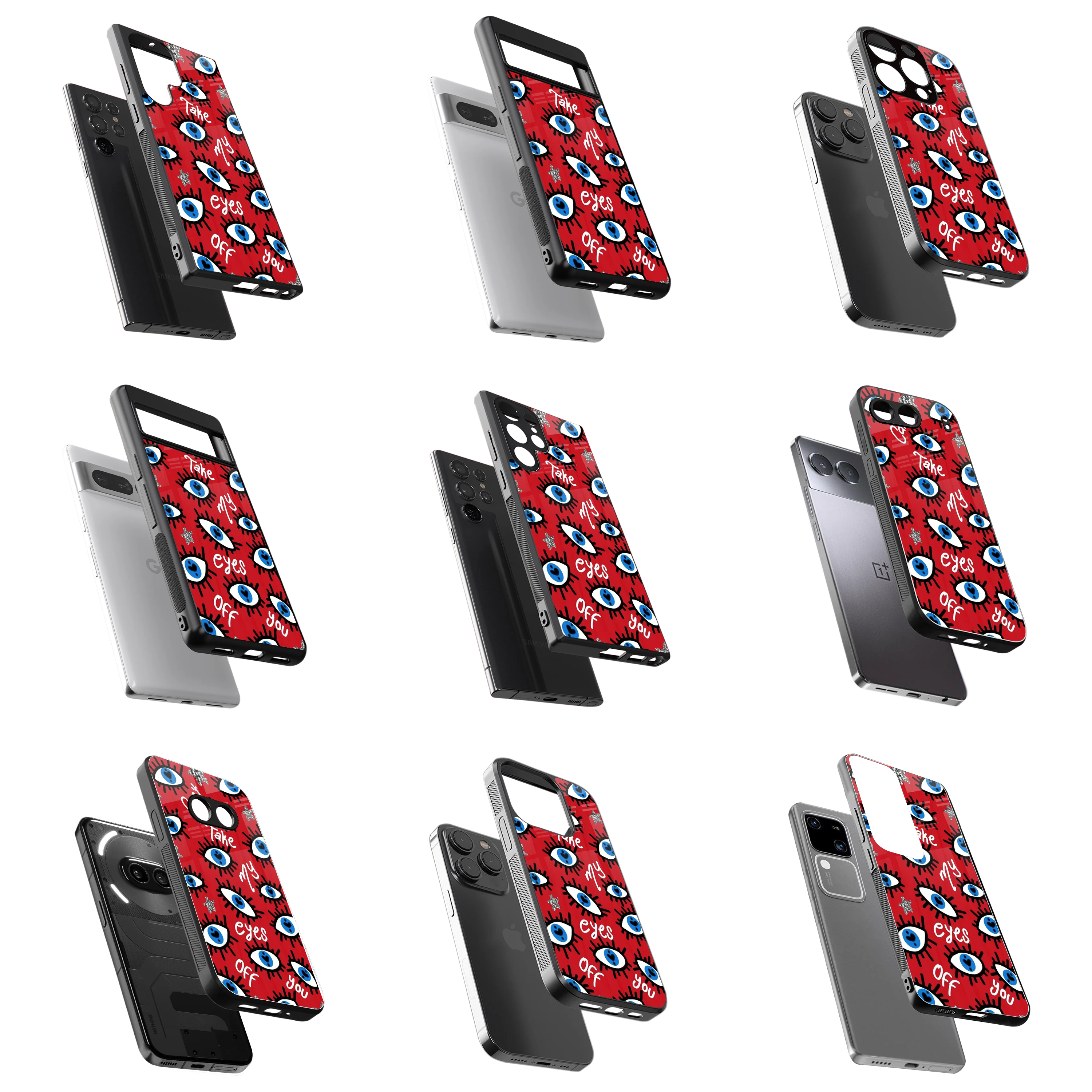 Durable Glass Back Mobile Case for iPhone, Samsung, OnePlus, Google Pixel, Redmi, Vivo, Oppo