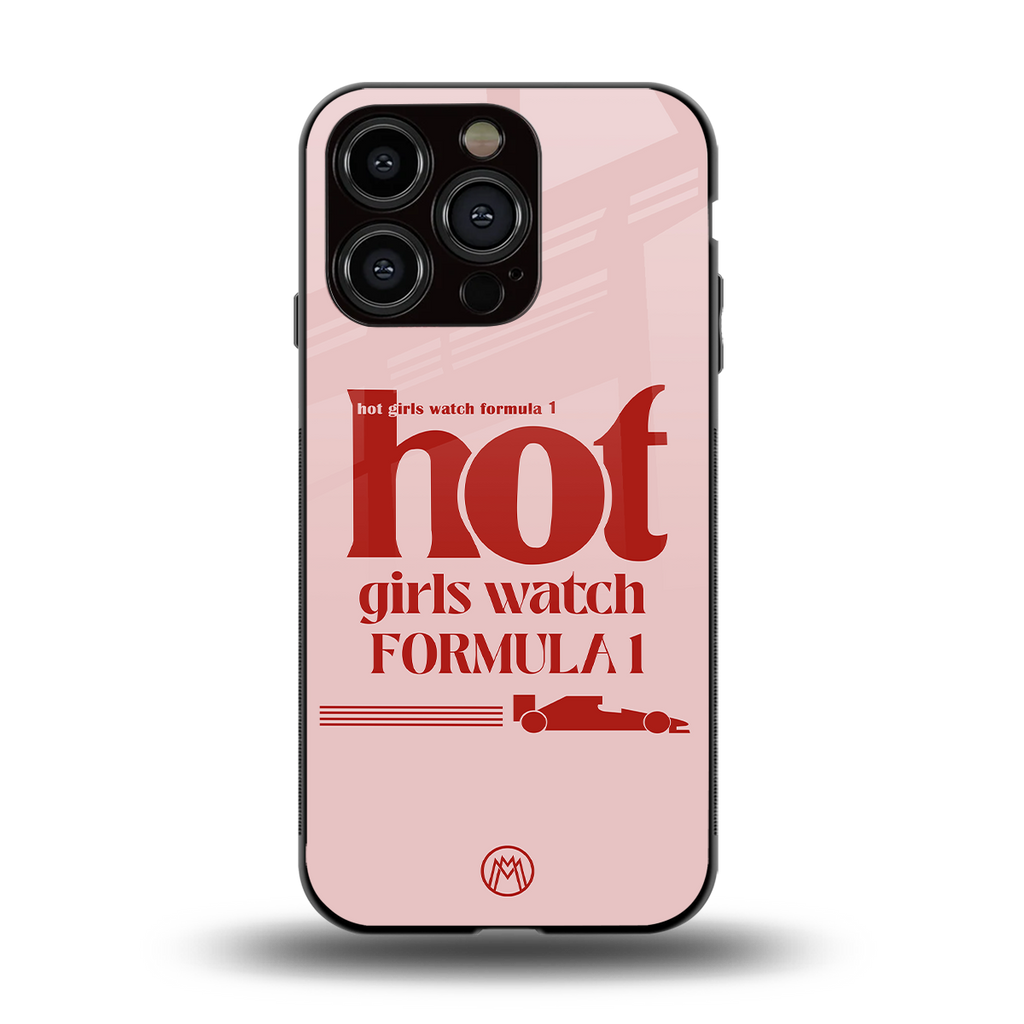 f1 chic back phone cover | glass case for iphone 15 pro