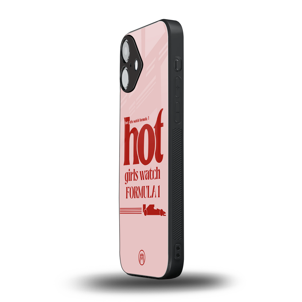 f1 chic back phone cover | glass case for iphone 16 plus