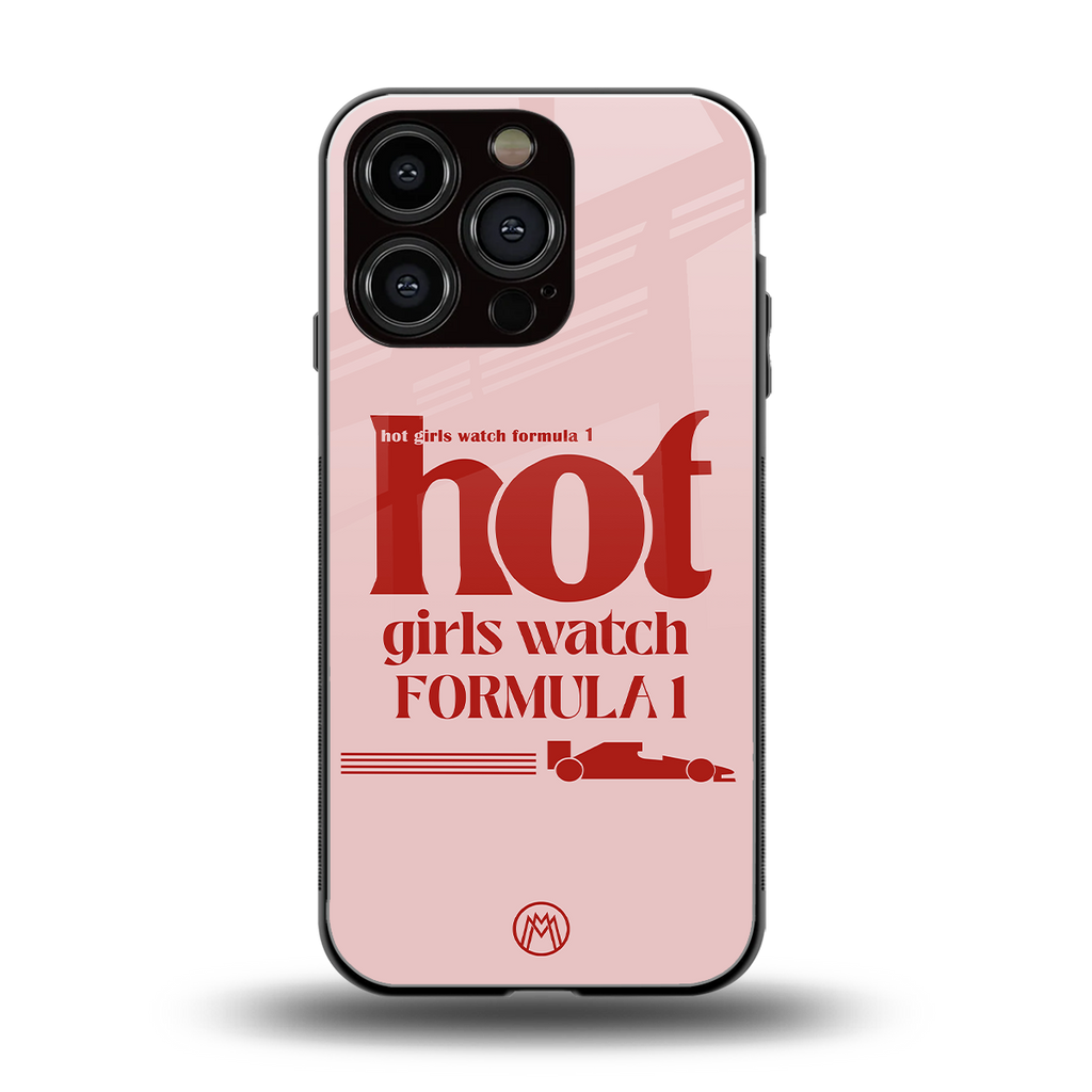 f1 chic back phone cover | glass case for iphone 16 pro