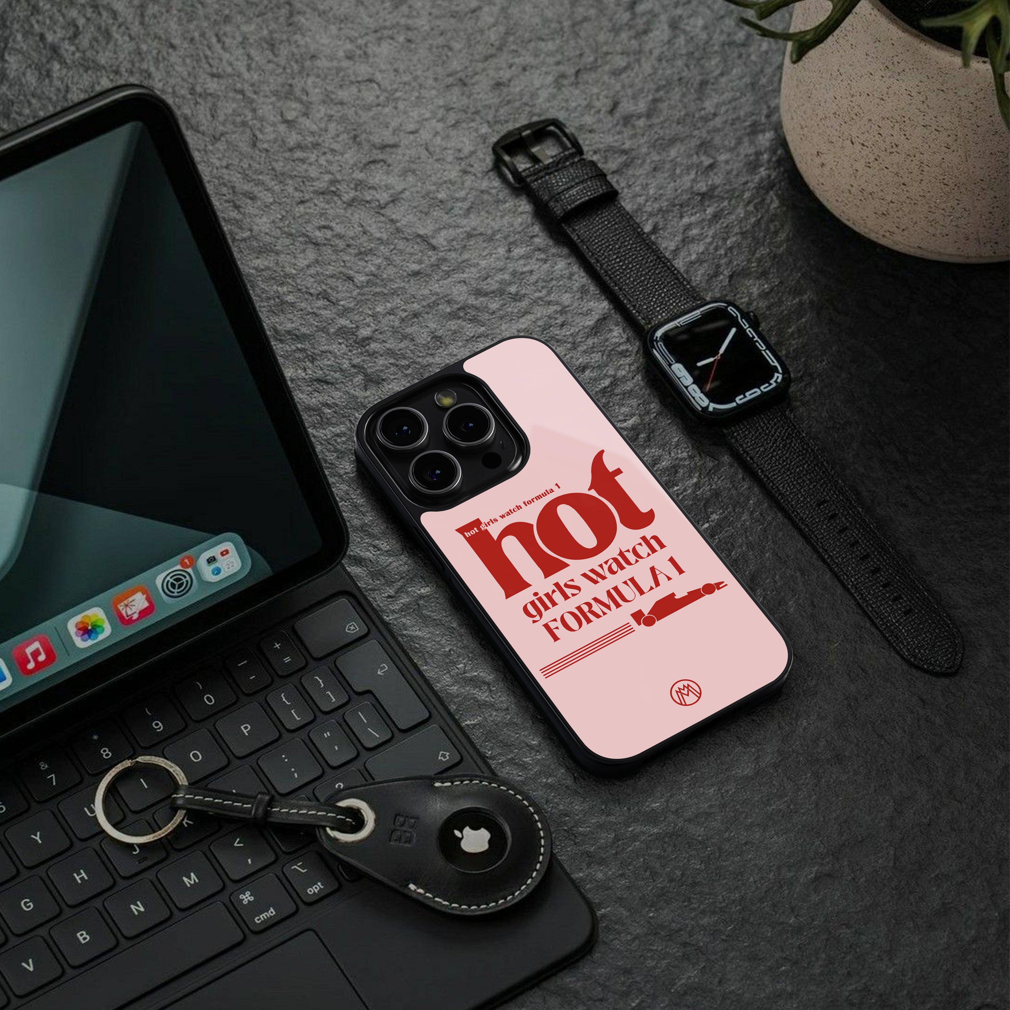 f1 chic back phone cover | glass case for iphone 15 pro