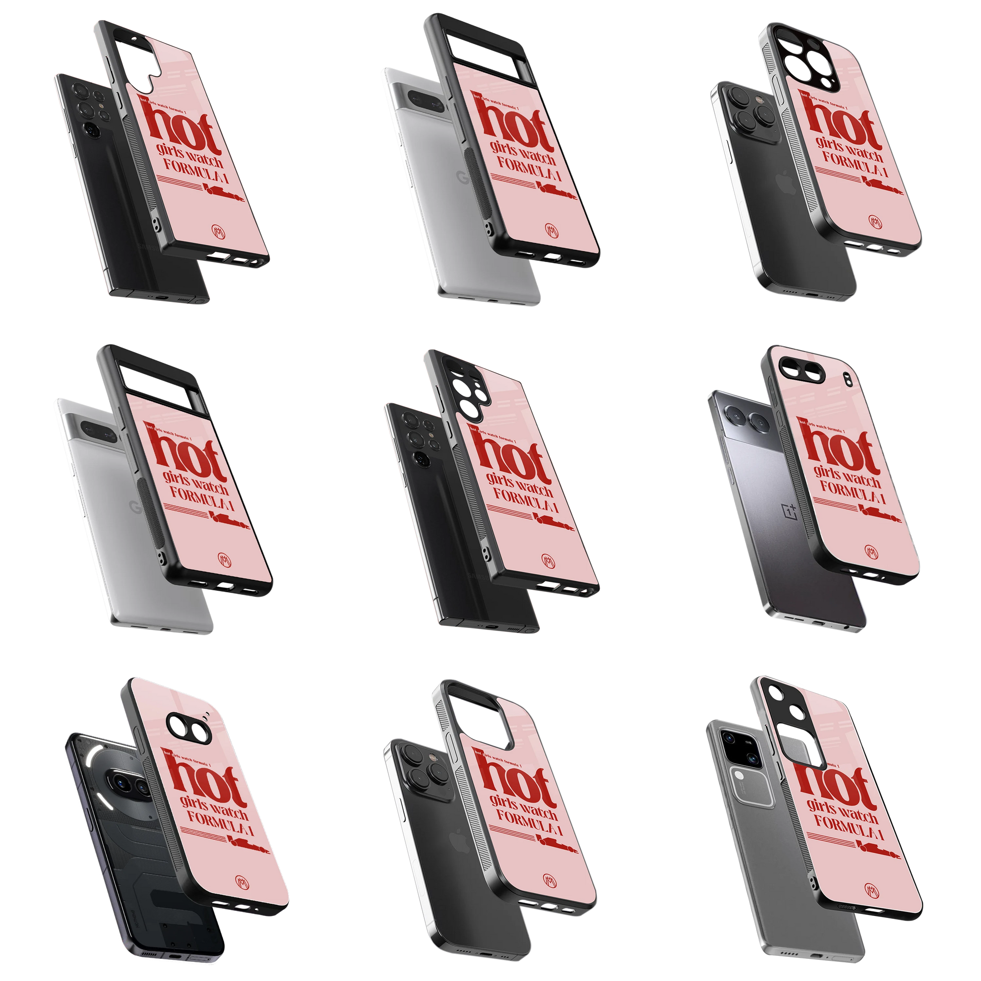 Durable Glass Back Mobile Case for iPhone, Samsung, OnePlus, Google Pixel, Redmi, Vivo, Oppo