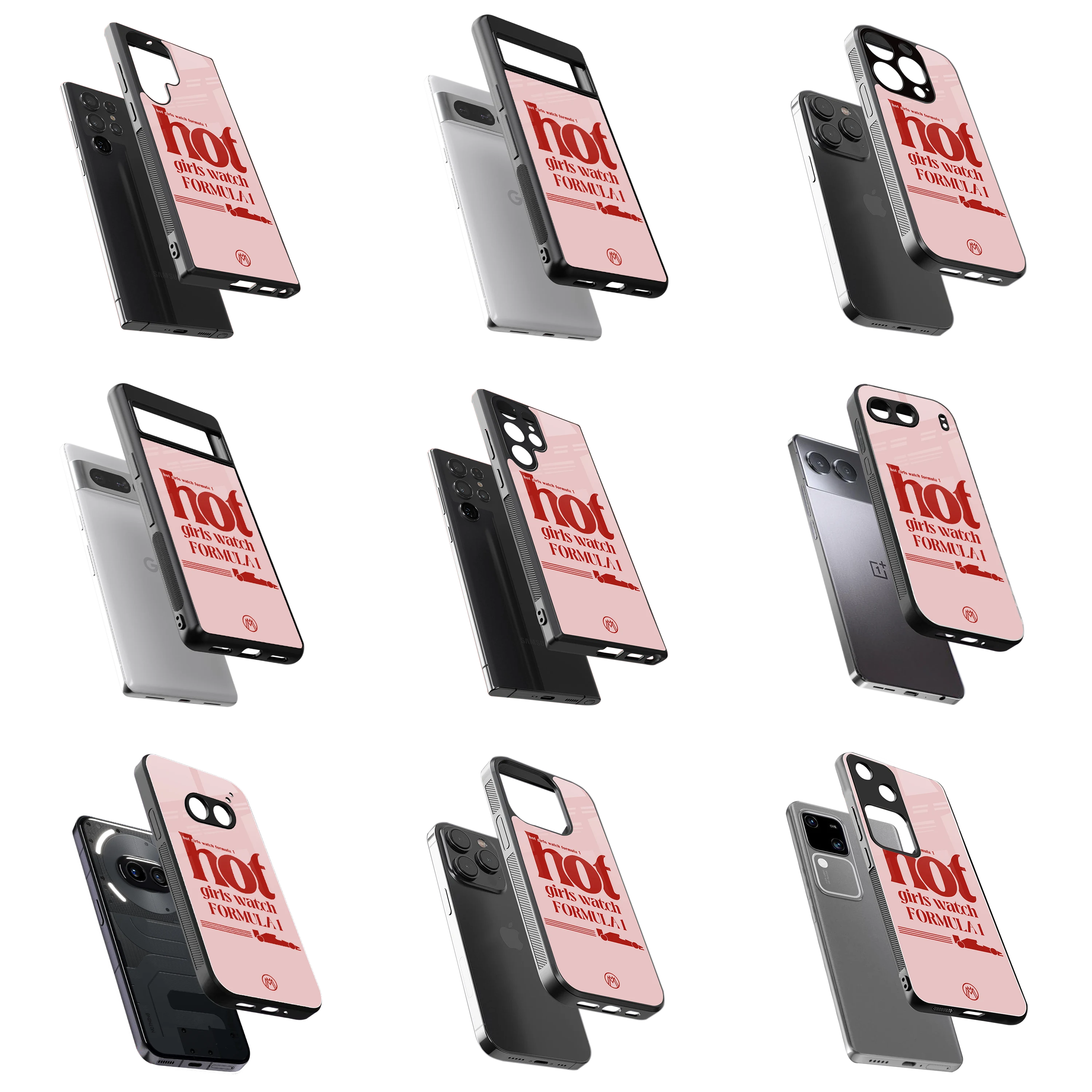 Durable Glass Back Mobile Case for iPhone, Samsung, OnePlus, Google Pixel, Redmi, Vivo, Oppo