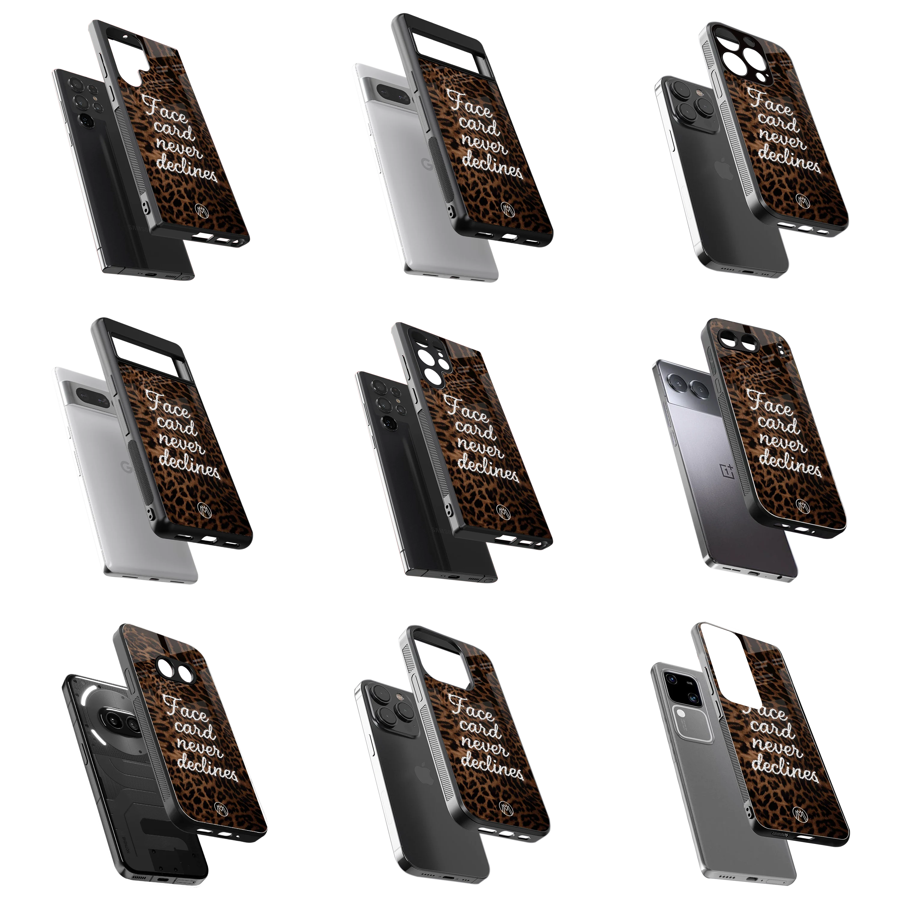 Durable Glass Back Mobile Case for iPhone, Samsung, OnePlus, Google Pixel, Redmi, Vivo, Oppo