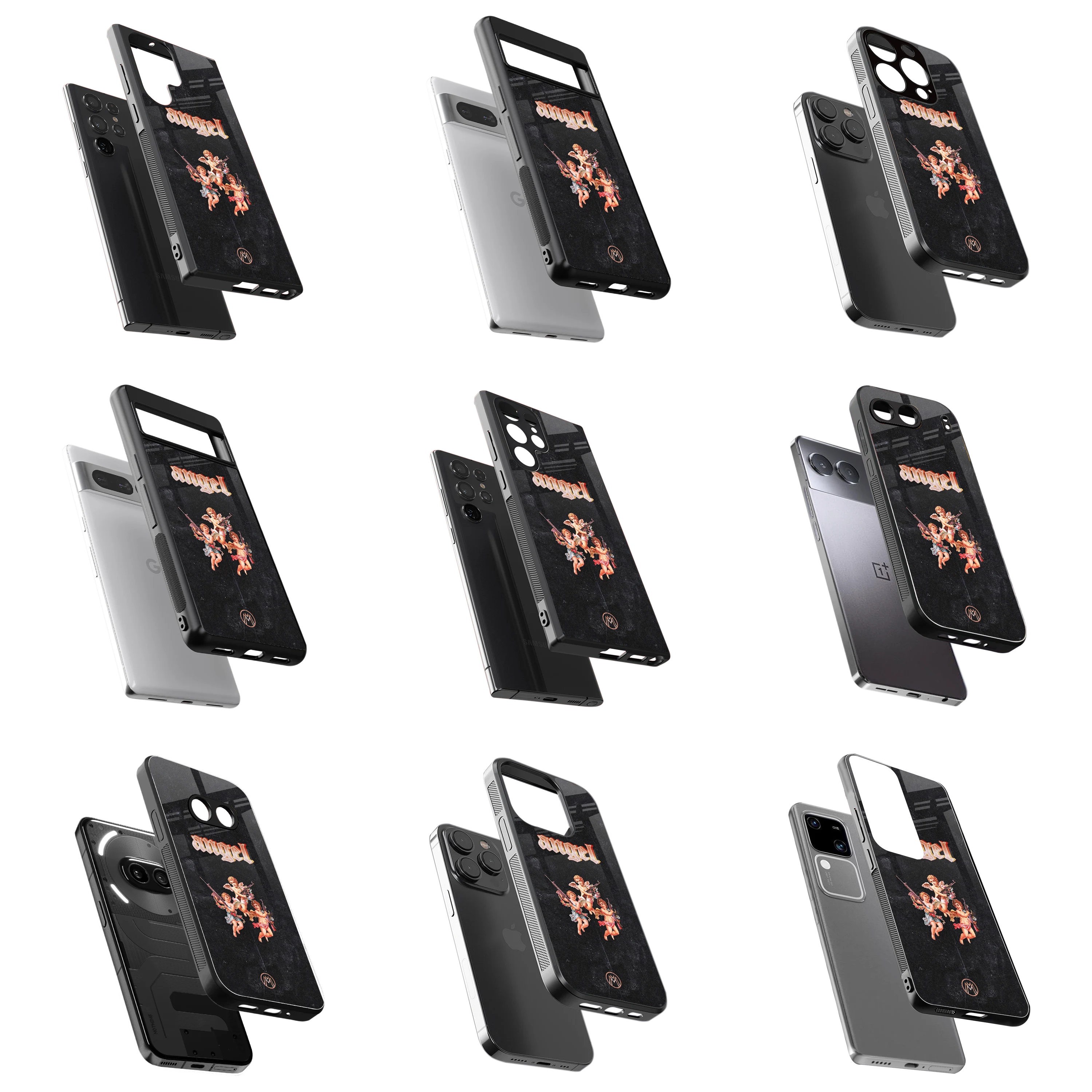 Durable Glass Back Mobile Case for iPhone, Samsung, OnePlus, Google Pixel, Redmi, Vivo, Oppo