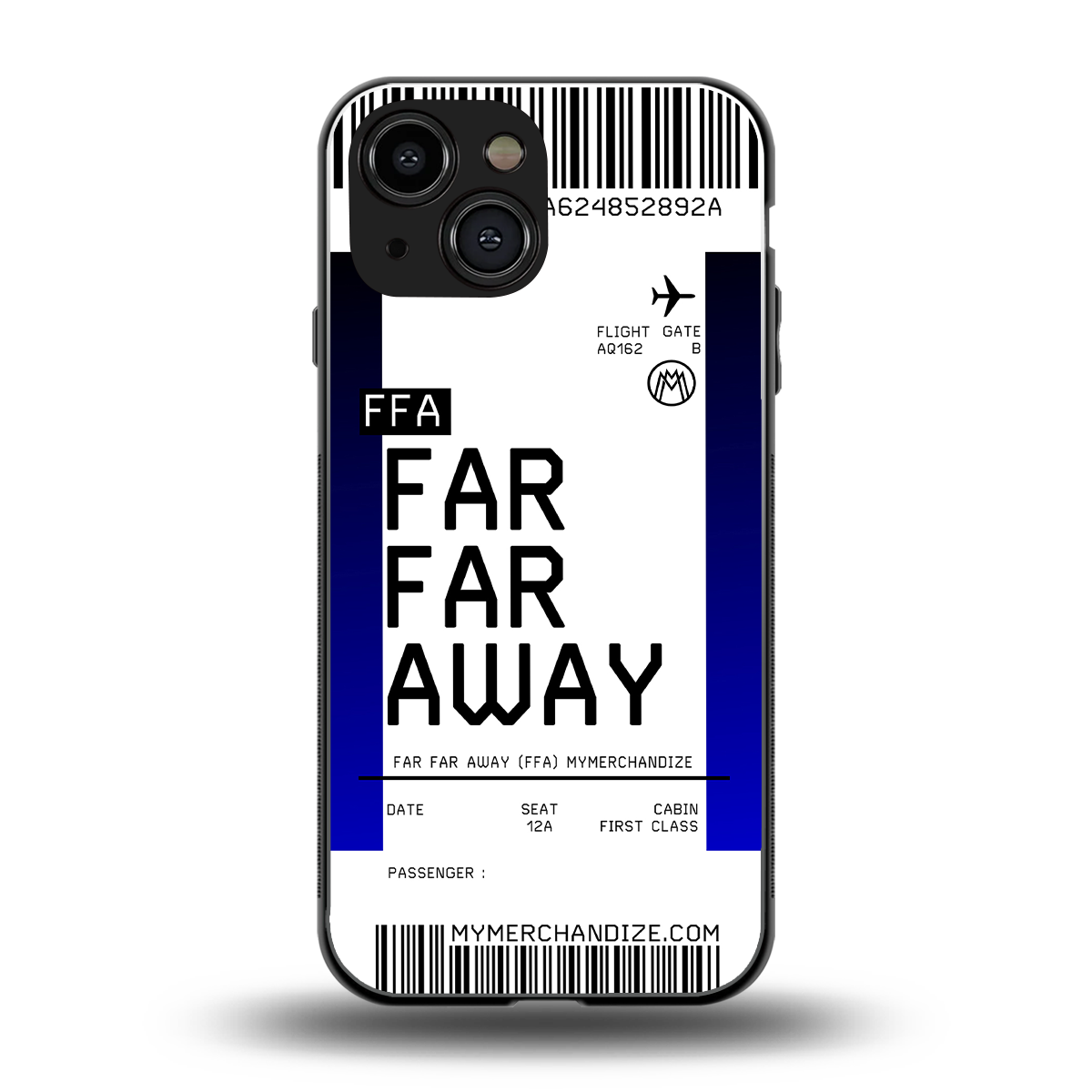 far far away boarding pass ticket back phone cover | glass case for iphone 13 mini