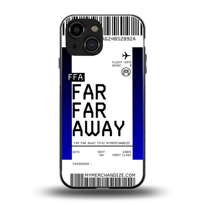 far far away boarding pass ticket back phone cover | glass case for iphone 13 mini