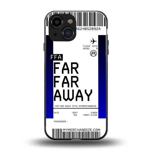 far far away boarding pass ticket back phone cover | glass case for iphone 13 mini