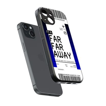 far far away boarding pass ticket back phone cover | glass case for iphone 13 mini