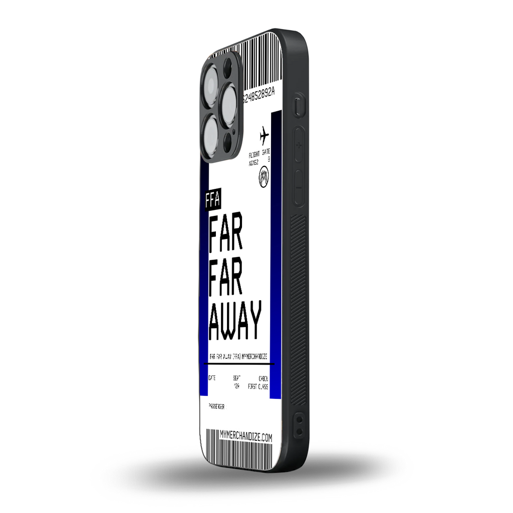 far far away boarding pass ticket back phone cover | glass case for iphone 13 pro max