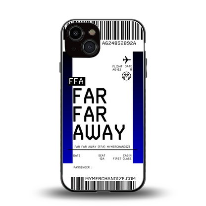far far away boarding pass ticket back phone cover | glass case for iphone 13