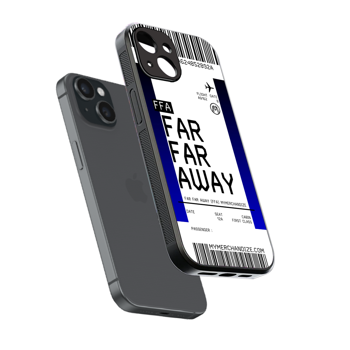 far far away boarding pass ticket back phone cover | glass case for iphone 13