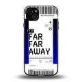 far far away boarding pass ticket back phone cover | glass case for iphone 14 plus