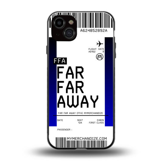 far far away boarding pass ticket back phone cover | glass case for iphone 14 plus