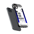 far far away boarding pass ticket back phone cover | glass case for iphone 14 plus
