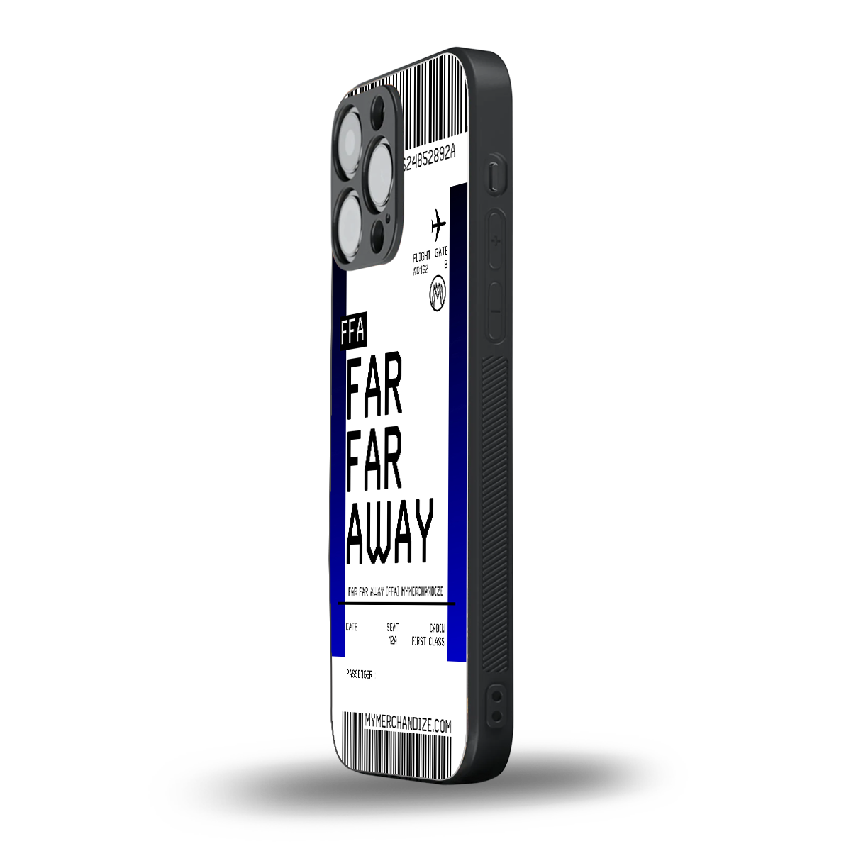 far far away boarding pass ticket back phone cover | glass case for iphone 15 pro max