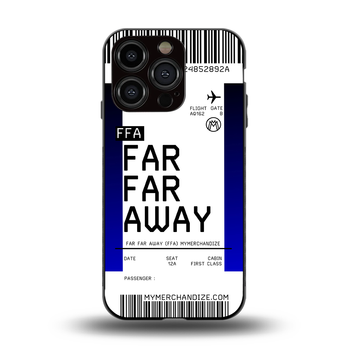far far away boarding pass ticket back phone cover | glass case for iphone 15 pro
