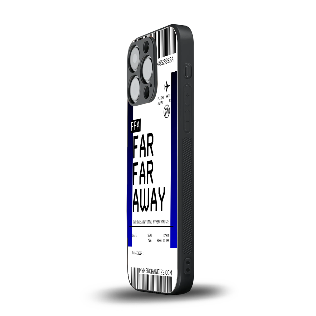 far far away boarding pass ticket back phone cover | glass case for iphone 15 pro