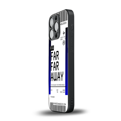far far away boarding pass ticket back phone cover | glass case for iphone 14 pro