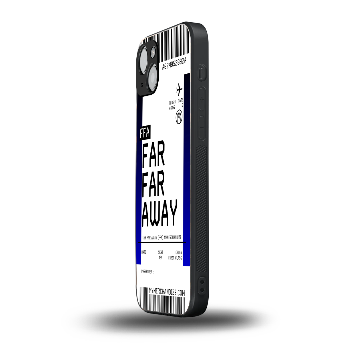 far far away boarding pass ticket back phone cover | glass case for iphone 15