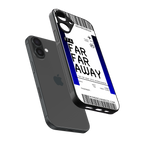 far far away boarding pass ticket back phone cover | glass case for iphone 16 plus